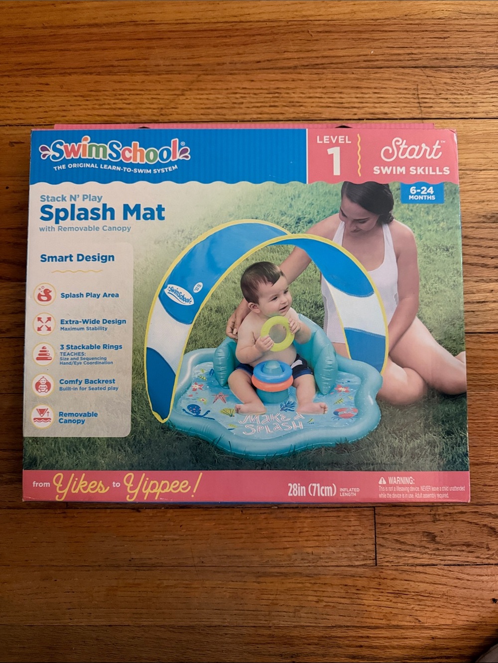 Swim School Splash Mat Stack  N’ Play w Canopy NEW IN BOX